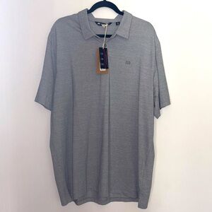NEW TravisMathew Mens The Heater Golf Polo Heather Microchip 2XL
